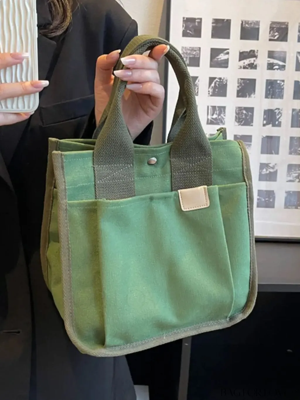 BagForLove - Stylish Mini Canvas Tote Bag: Small Satchel Handbag for Women, Fashionable Crossbody Purse