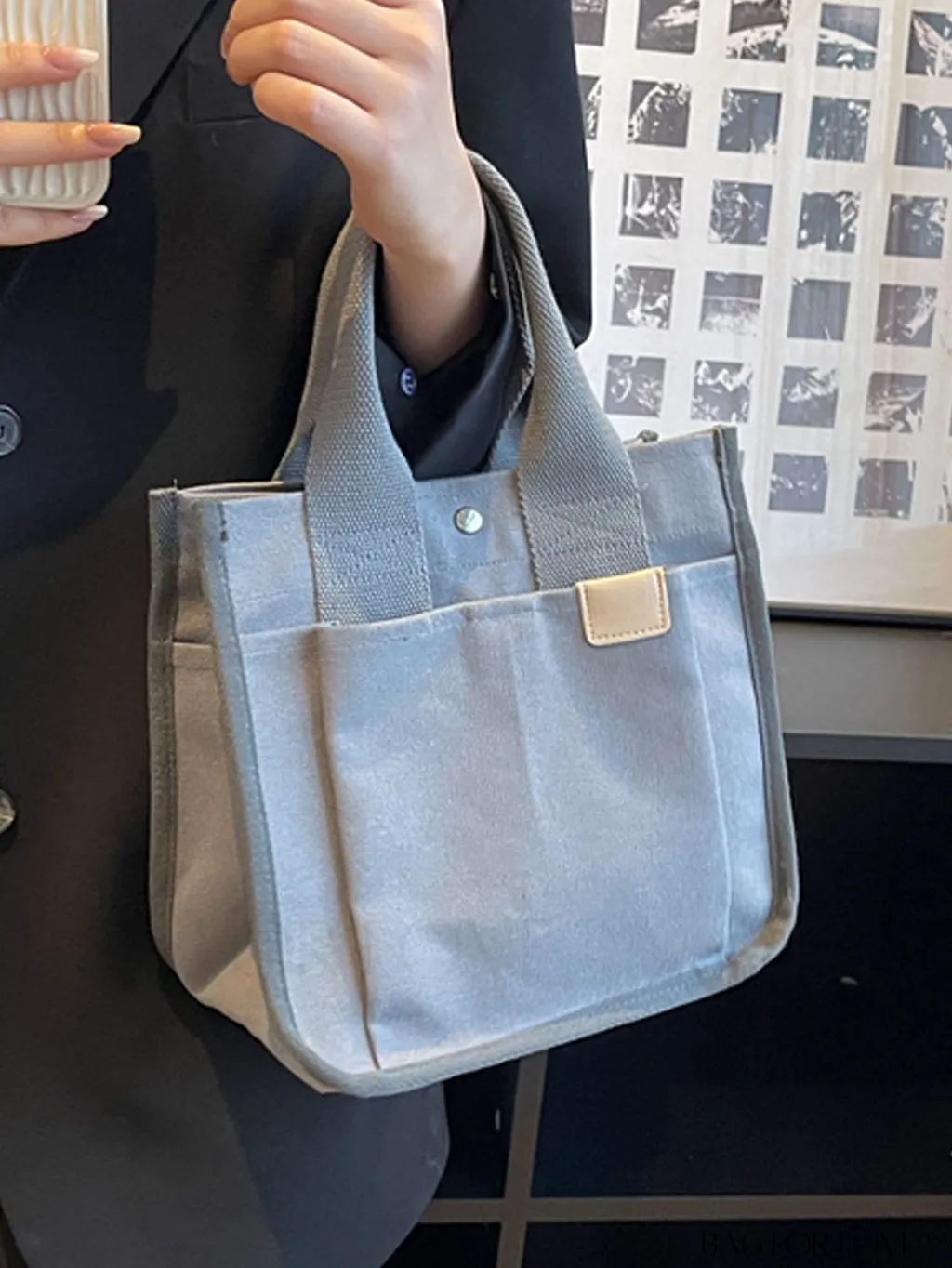 BagForLove - Stylish Mini Canvas Tote Bag: Small Satchel Handbag for Women, Fashionable Crossbody Purse