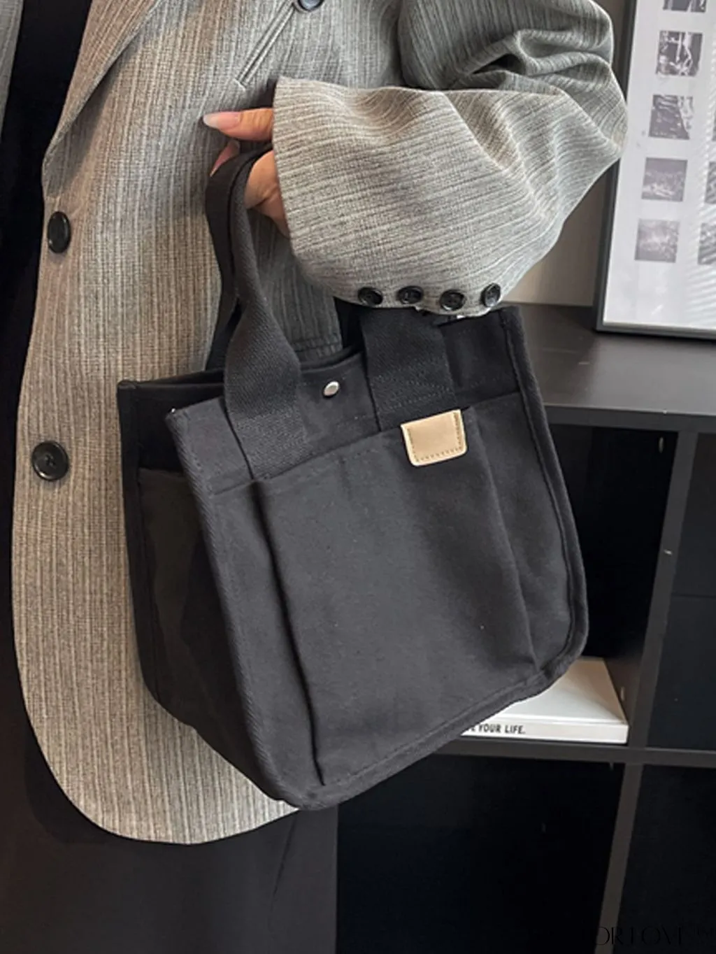 BagForLove - Stylish Mini Canvas Tote Bag: Small Satchel Handbag for Women, Fashionable Crossbody Purse