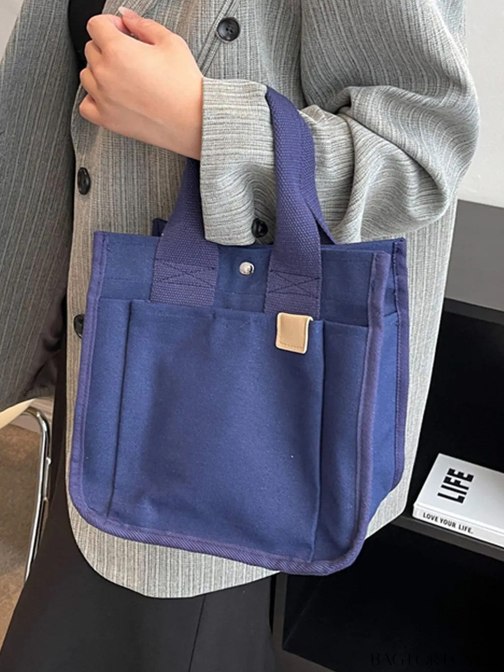 BagForLove - Stylish Mini Canvas Tote Bag: Small Satchel Handbag for Women, Fashionable Crossbody Purse
