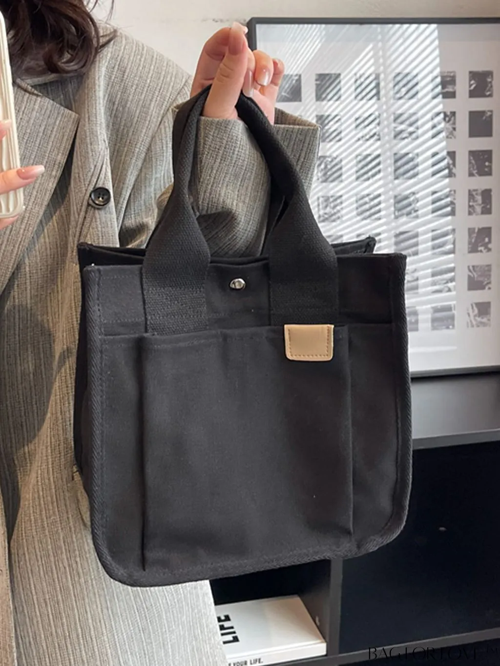 BagForLove - Stylish Mini Canvas Tote Bag: Small Satchel Handbag for Women, Fashionable Crossbody Purse