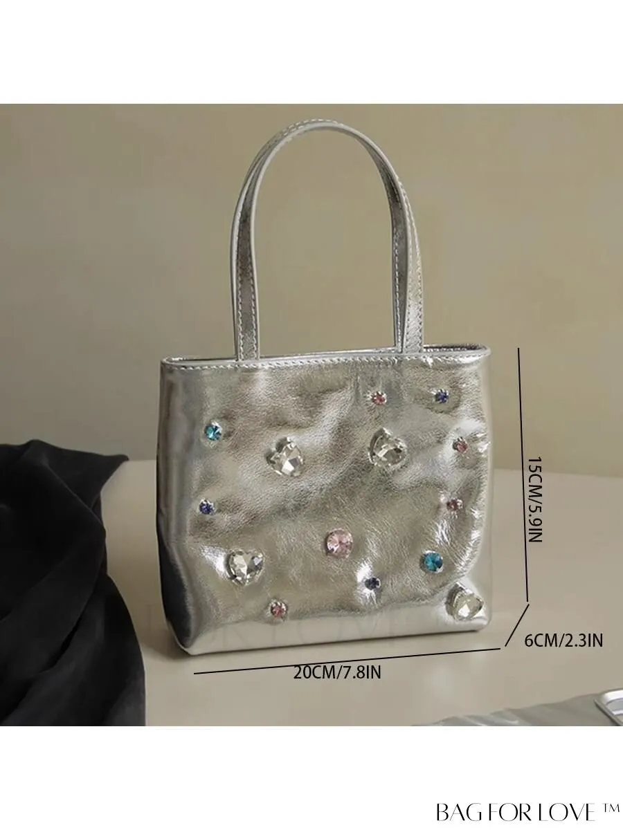 BagForLove - Stylish Rhinestone-Adorned Mini Handbag