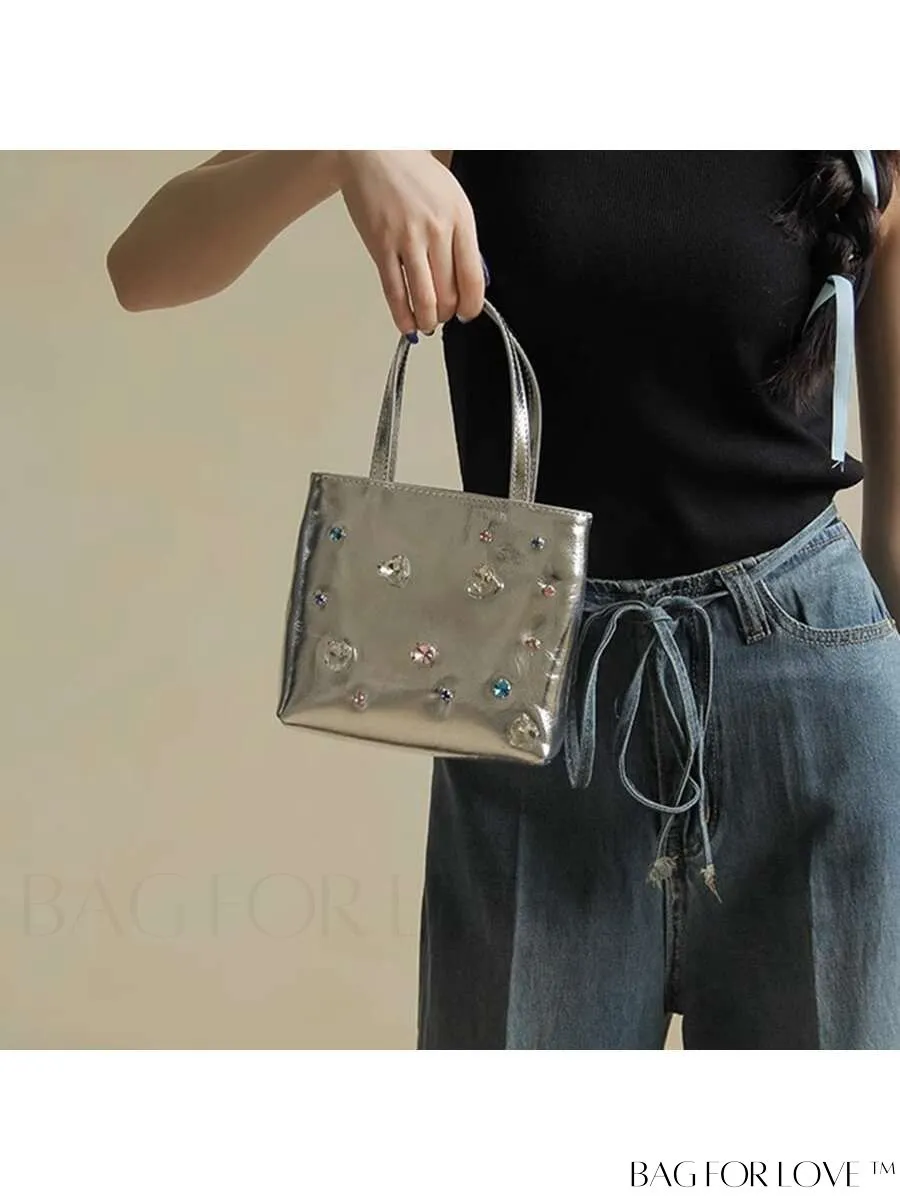 BagForLove - Stylish Rhinestone-Adorned Mini Handbag