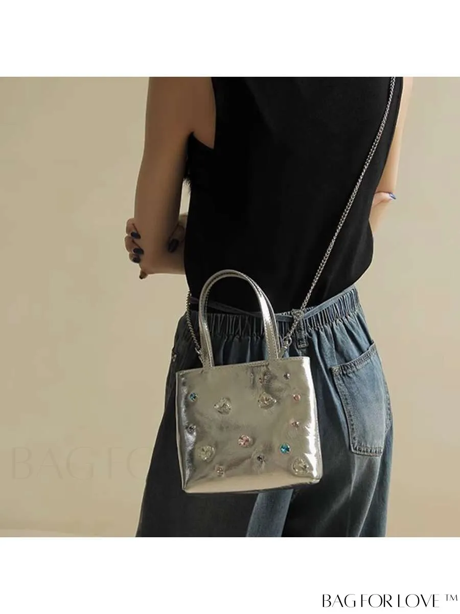 BagForLove - Stylish Rhinestone-Adorned Mini Handbag