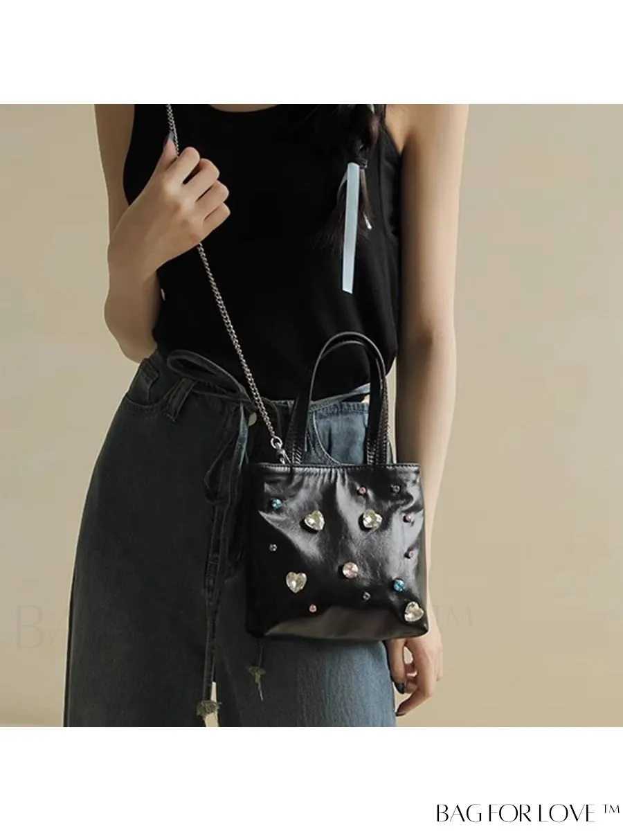 BagForLove - Stylish Rhinestone-Adorned Mini Handbag
