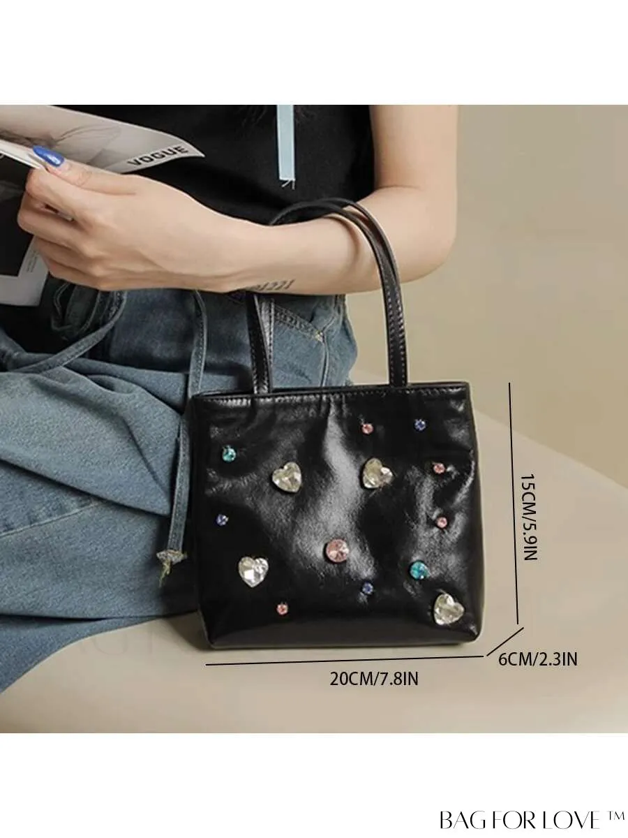 BagForLove - Stylish Rhinestone-Adorned Mini Handbag