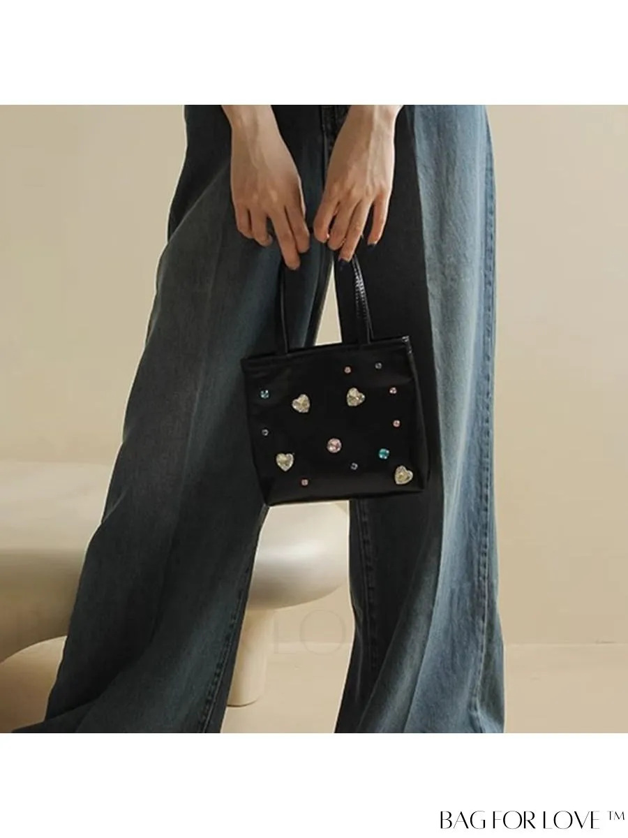 BagForLove - Stylish Rhinestone-Adorned Mini Handbag