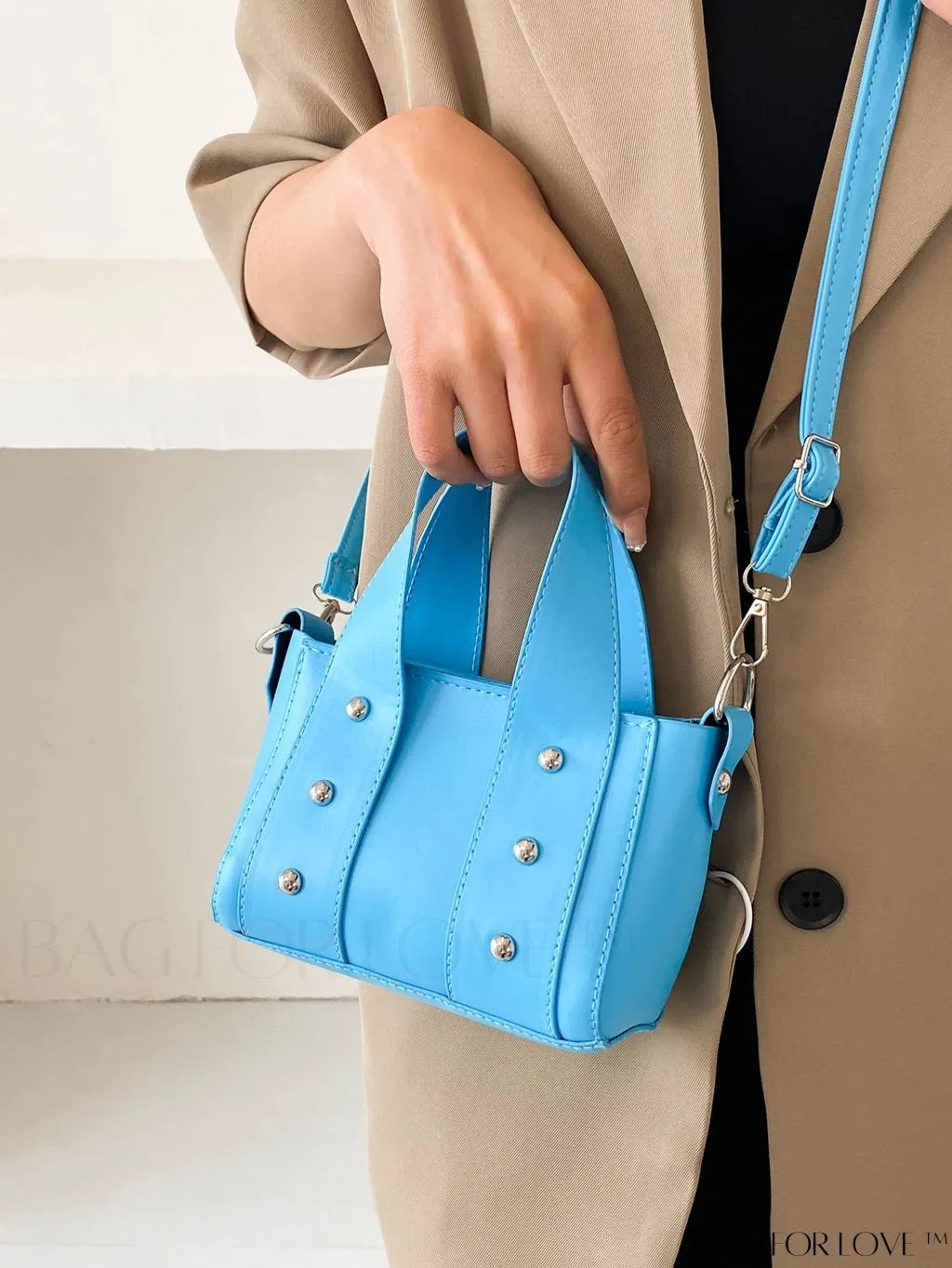 BagForLove - Stylish Rivet-Decorated PU Bucket Bag: Minimalist Design, Zipper Closure, Perfect Summer Daily Handbag
