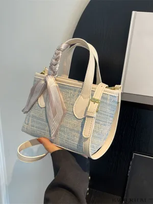 BagForLove - Stylish Twilly Scarf Mini Ladies Bucket Bag - Fashionable and Elegant