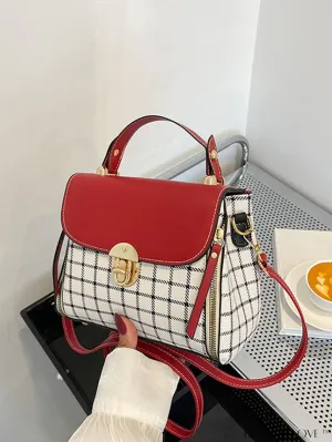BagForLove - Timeless Womens Bucket Bag: Versatile, Plaid Pattern Crossbody Bag for Work