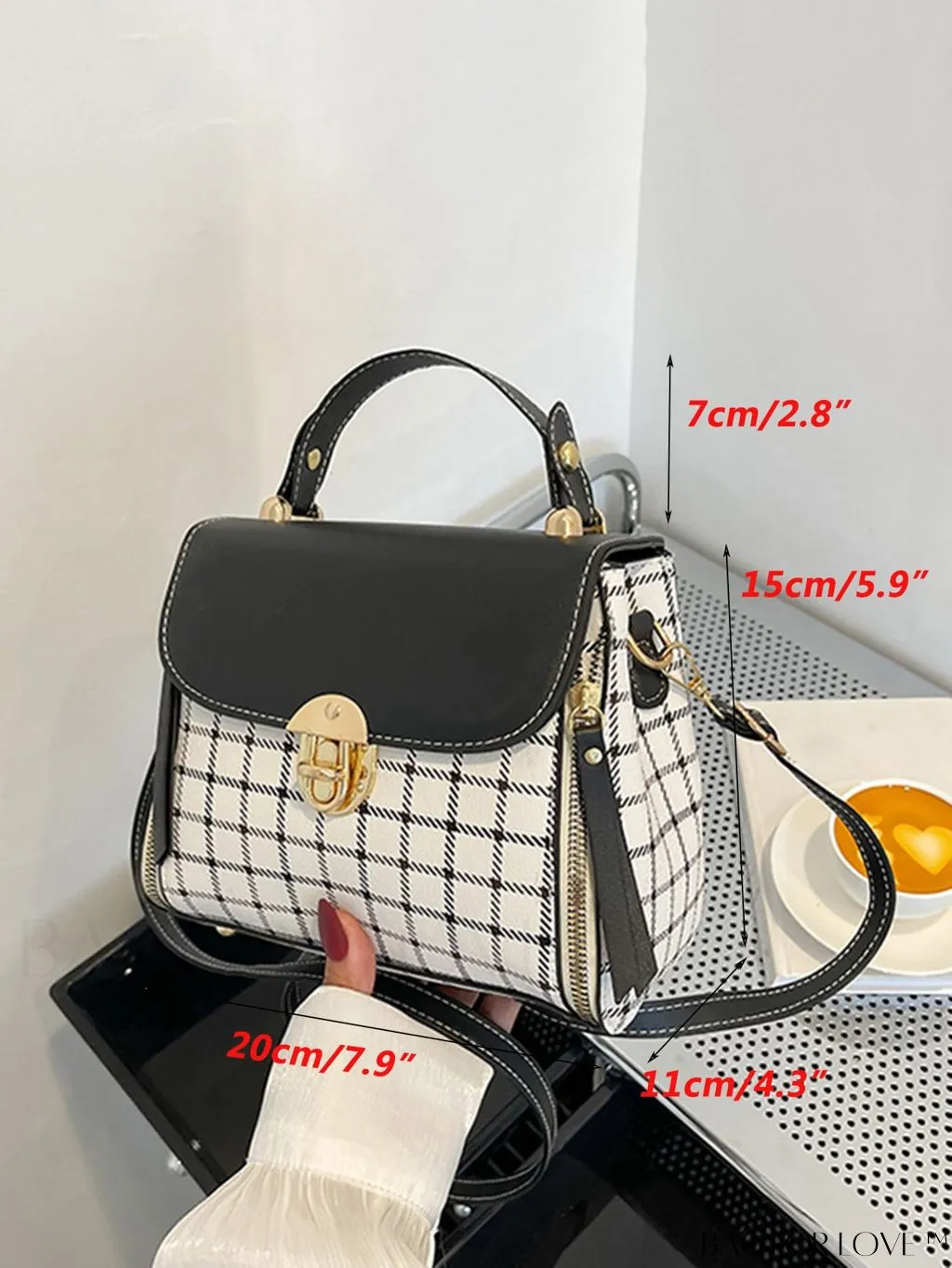 BagForLove - Versatile Plaid Crossbody Bag: Womens Timeless Bucket Bag for Work