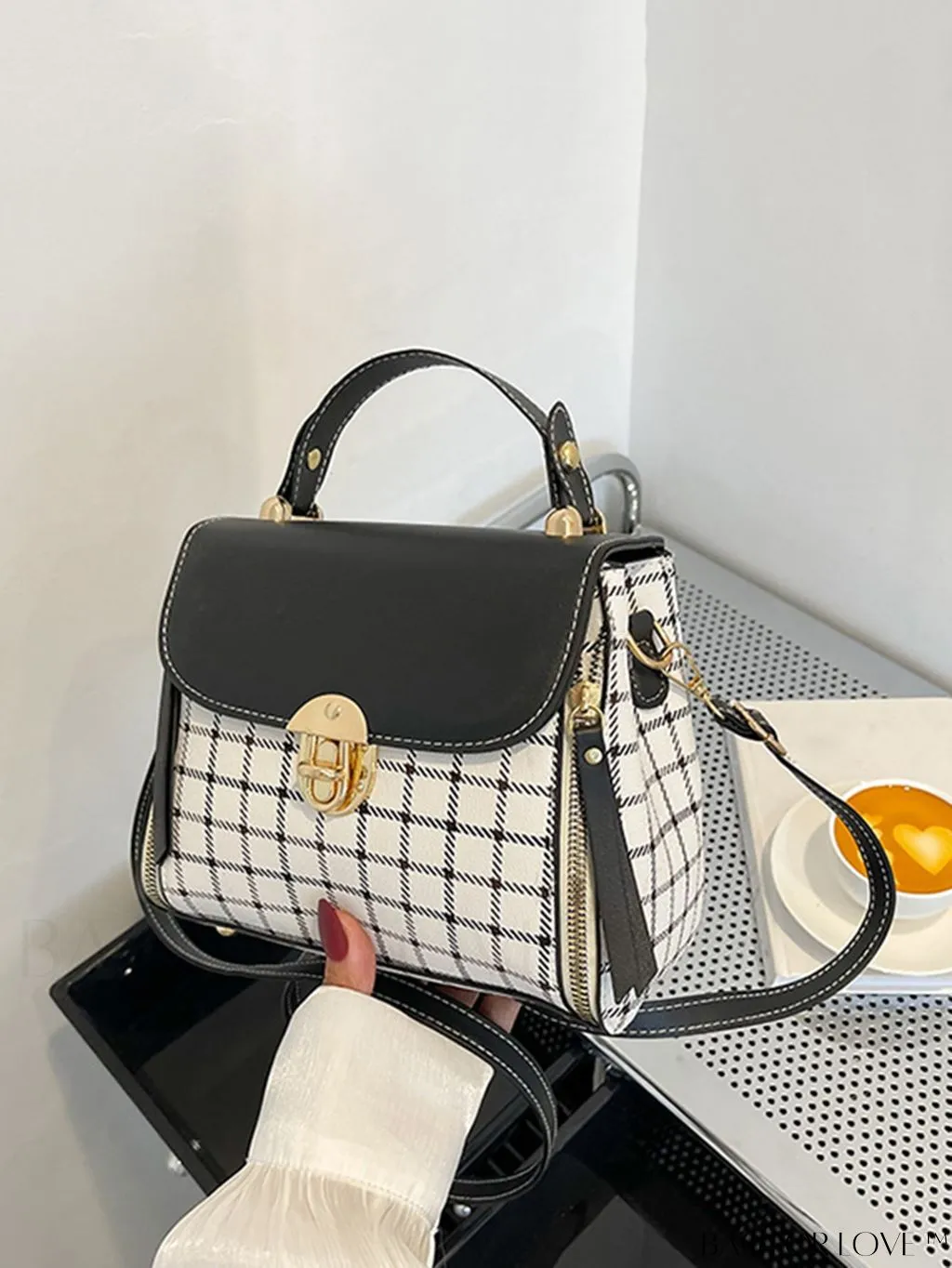 BagForLove - Versatile Plaid Crossbody Bag: Womens Timeless Bucket Bag for Work