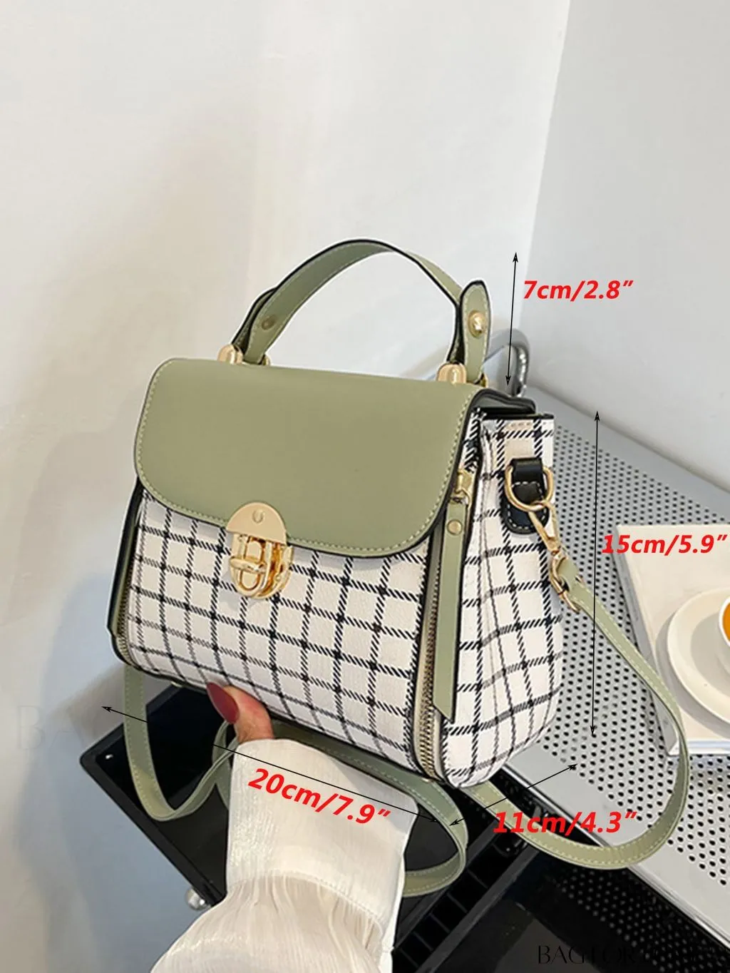 BagForLove - Versatile Plaid Crossbody Bag: Womens Timeless Bucket Bag for Work