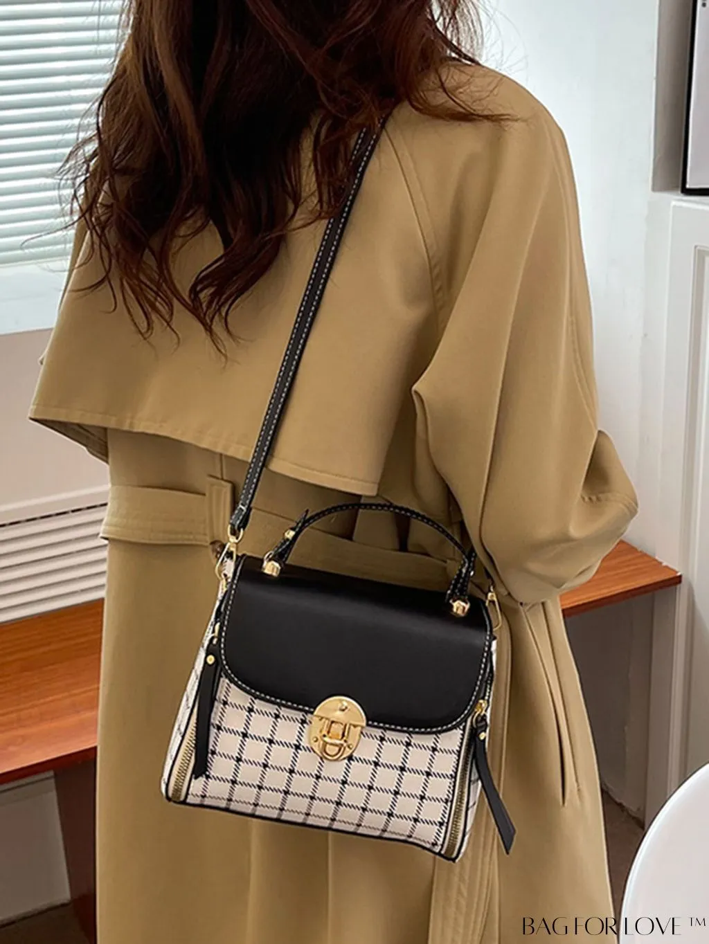 BagForLove - Versatile Plaid Crossbody Bag: Womens Timeless Bucket Bag for Work