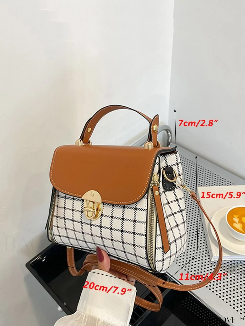 BagForLove - Versatile Plaid Crossbody Bag: Womens Timeless Bucket Bag for Work