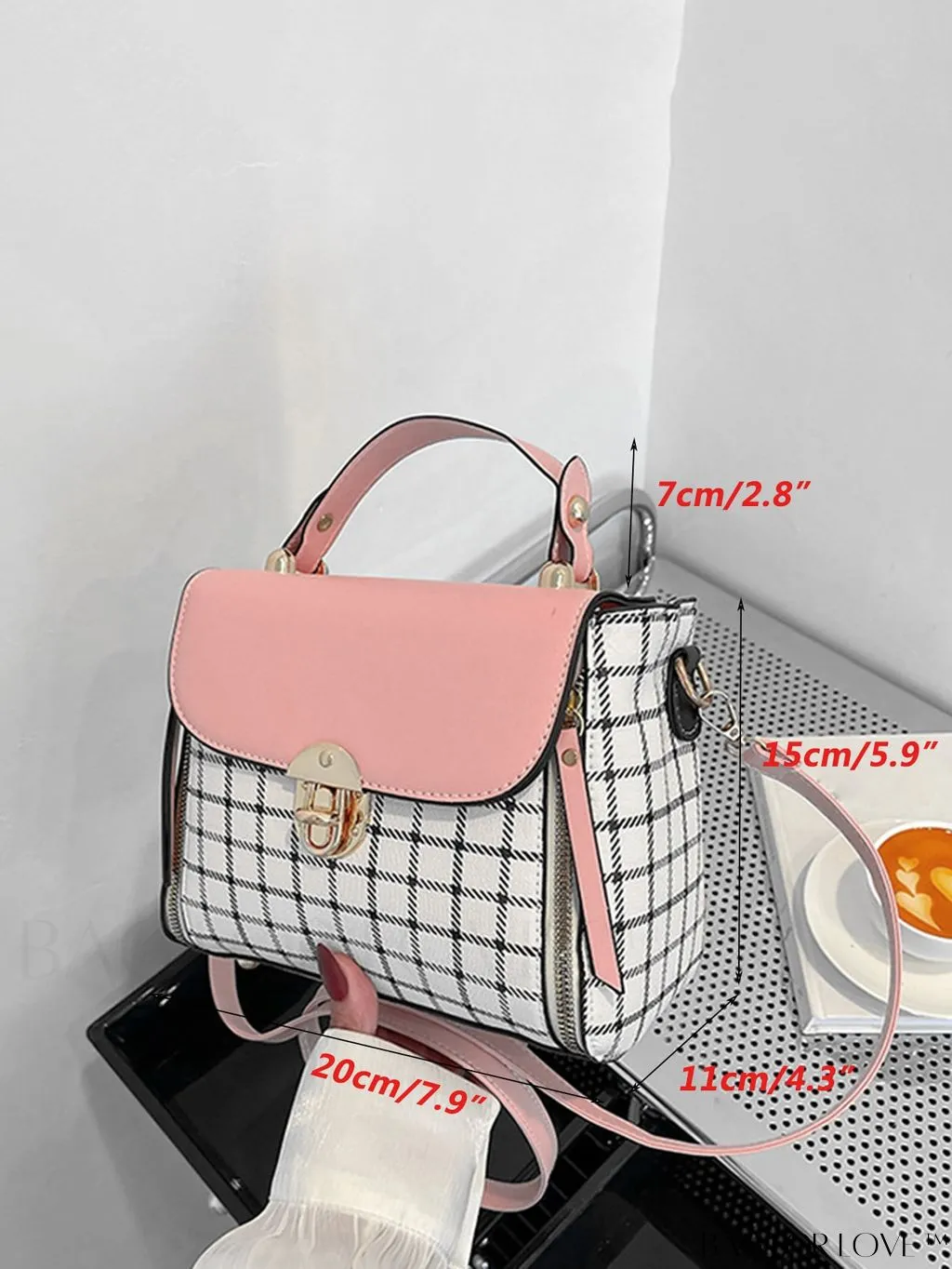 BagForLove - Versatile Plaid Crossbody Bag: Womens Timeless Bucket Bag for Work