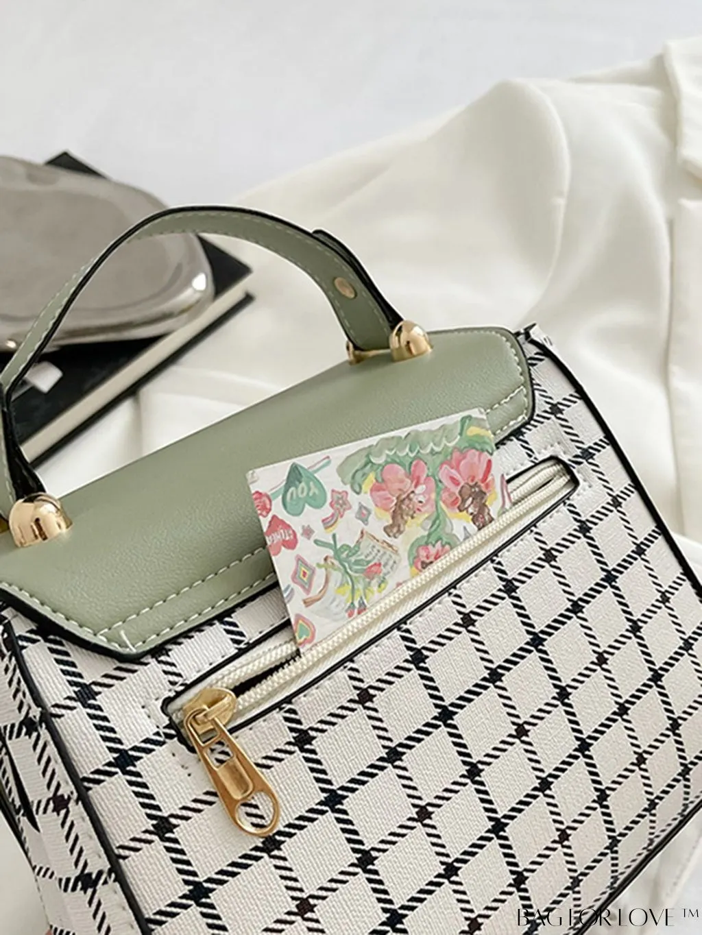 BagForLove - Versatile Plaid Crossbody Bag: Womens Timeless Bucket Bag for Work