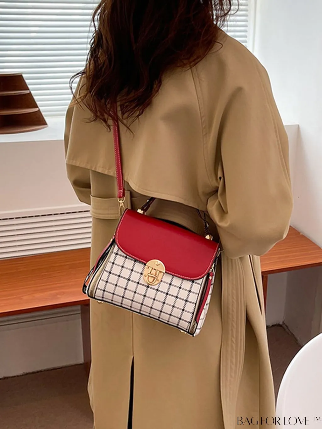BagForLove - Versatile Plaid Crossbody Bag: Womens Timeless Bucket Bag for Work