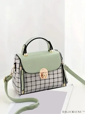 BagForLove - Versatile Plaid Crossbody: Womens Classic Bucket Bag for Professional Work