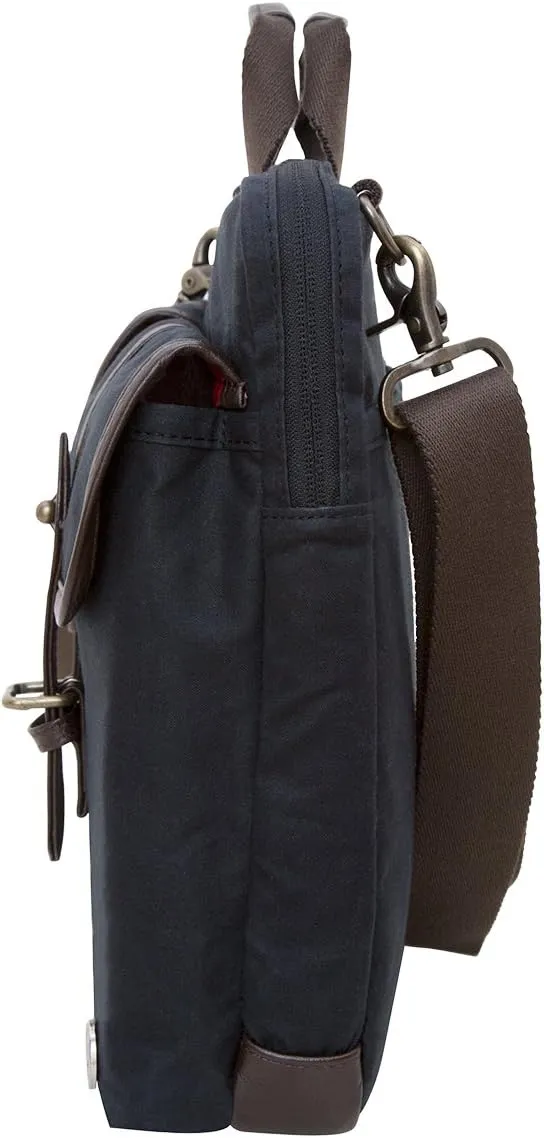 Bags Waxed Knickerbocker Laptop Bag 15 Inch, Black/Dark Brown, One Size