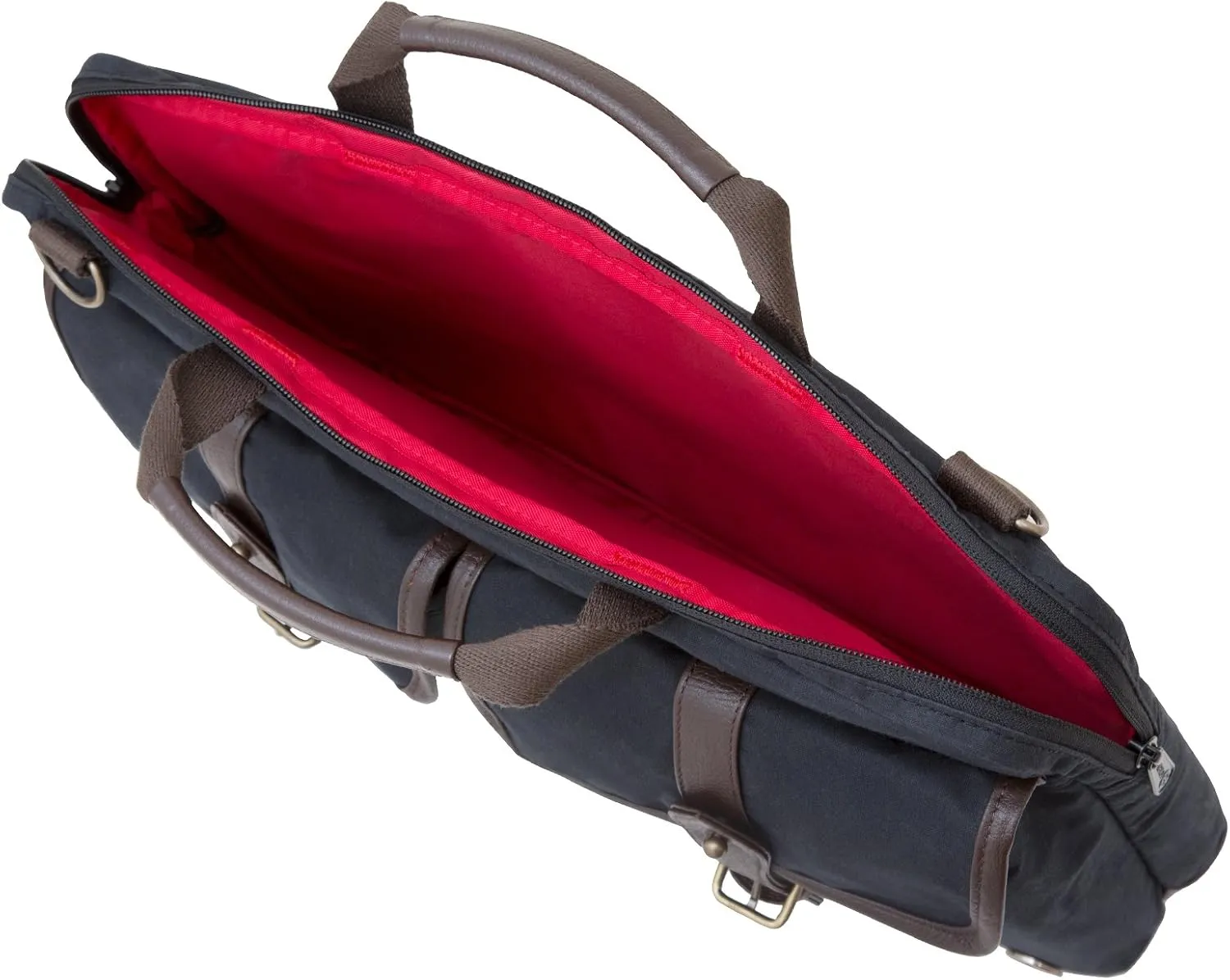 Bags Waxed Knickerbocker Laptop Bag 15 Inch, Black/Dark Brown, One Size