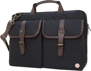 Bags Waxed Knickerbocker Laptop Bag 15 Inch, Black/Dark Brown, One Size