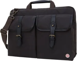 Bags Waxed Knickerbocker Laptop Bag 15 Inch, Dark Brown/Black, One Size