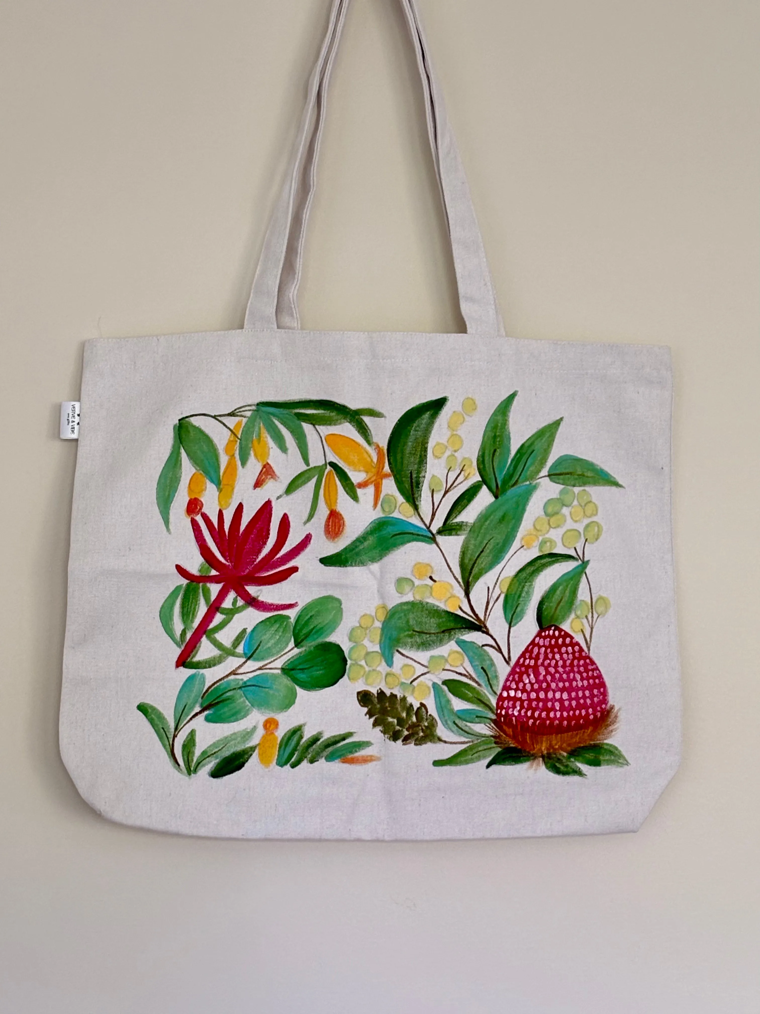 Banksia Blooms - Hand Painted, Canvas Tote Bag