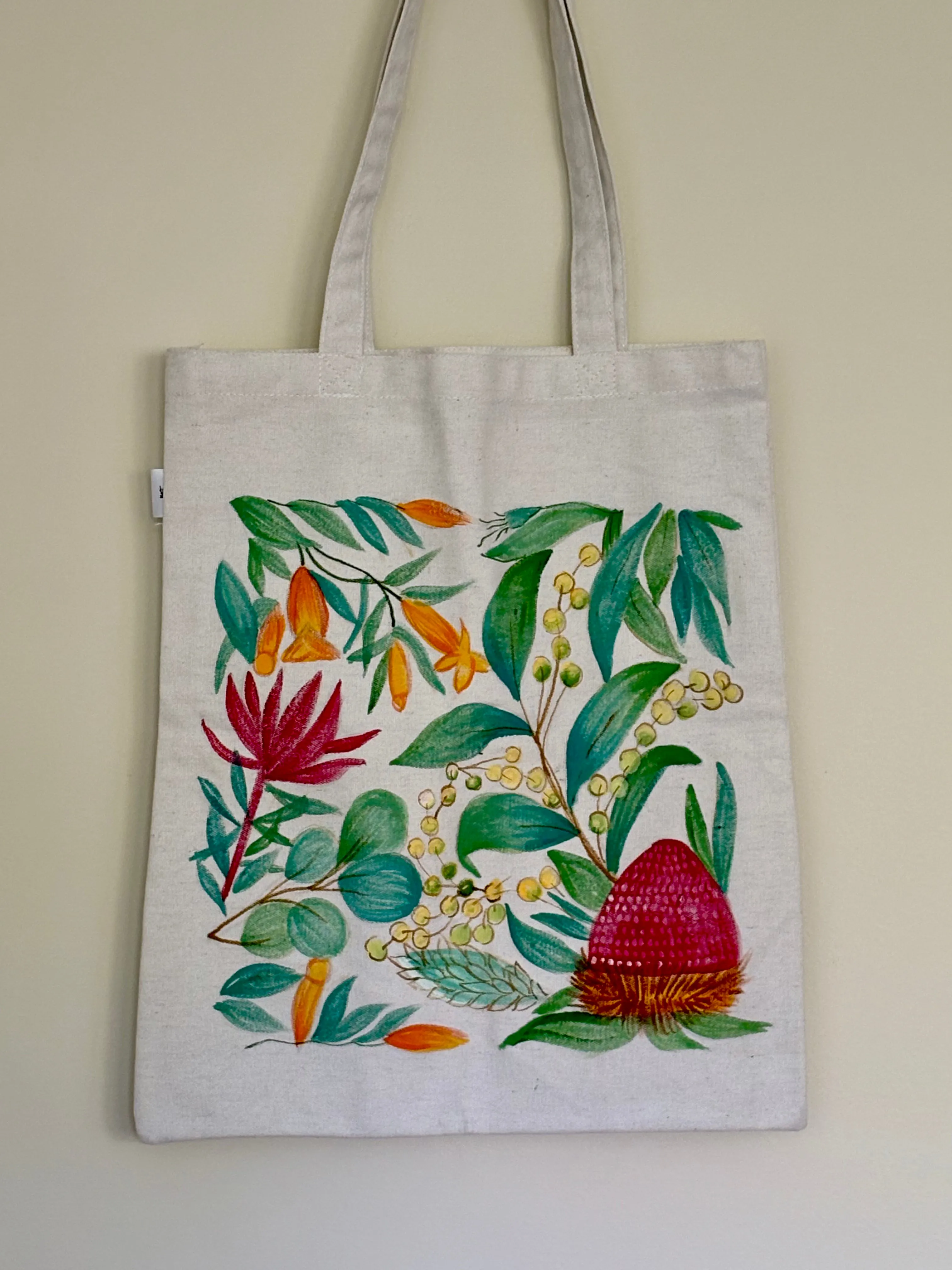 Banksia Blooms - Hand Painted, Canvas Tote Bag