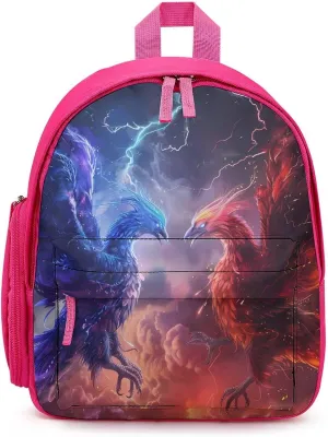 Battle of Phoenix Cool Thundering Backpack Lightweight Laptop Backpack Travel Daypack Business Work Bag for Men Women Pink-Color