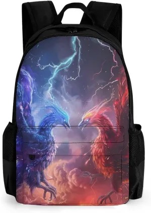 Battle of Phoenix Cool Thundering Backpack Lightweight Laptop Backpack Travel Daypack with Pocket Work Bag for Women Men