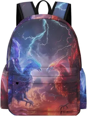 Battle of Phoenix Cool Thundering Travel Backpack Lightweight Laptop Backpack Casual Daypacks Shoulder Purse Bags for Men Women