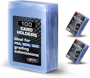 BCW Semi Rigid Card Holder #1 | 100 Pack | Semi Rigid Card Sleeves for Grading | PSA Submission Card Savers I for Sports, Pokémon, and Memorabilia Cards