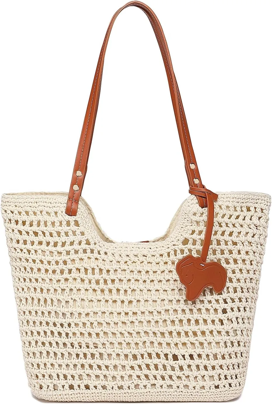 Beach Bag,Woven Beach Bags for Women With Pockets,Vacation Handbags Straw Bag