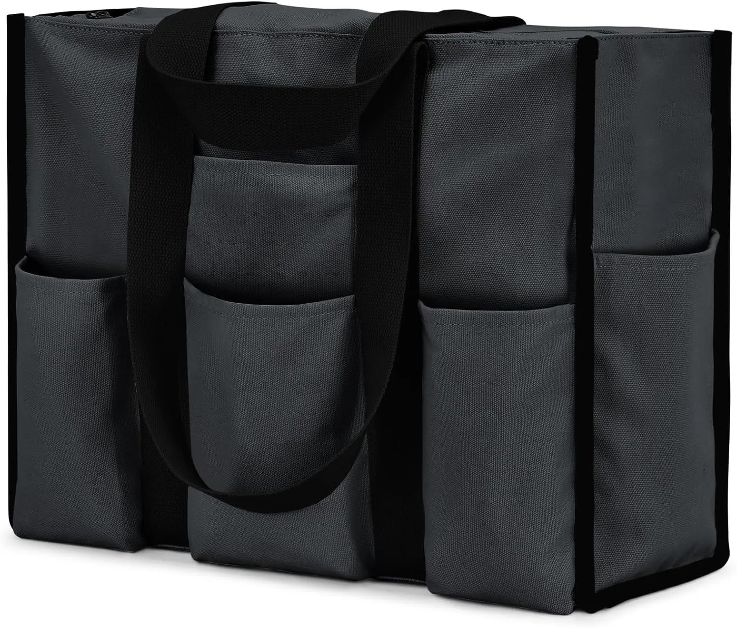 Becokan Large Tote Bag for Women Waterproof with 12 Pockets Top Zipper Closure Utility Teacher Nurse Bags for Work School