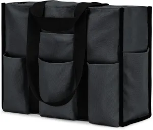 Becokan Large Tote Bag for Women Waterproof with 12 Pockets Top Zipper Closure Utility Teacher Nurse Bags for Work School