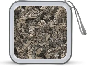 Beige Block Pattern Portable CD Case Holder,DVD Wallet Holder 40 Capacity CD Cases Storage DVD Book Binder for Car Home Travel