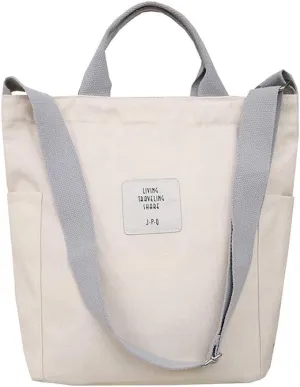 Belsmi Shoulder Bag Canvas Totes Bag Cotton Shopping Crossbody Travel Weekend Handbag Work Bag