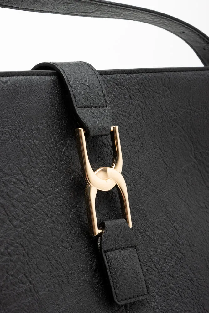 Belted Tote Bag Black