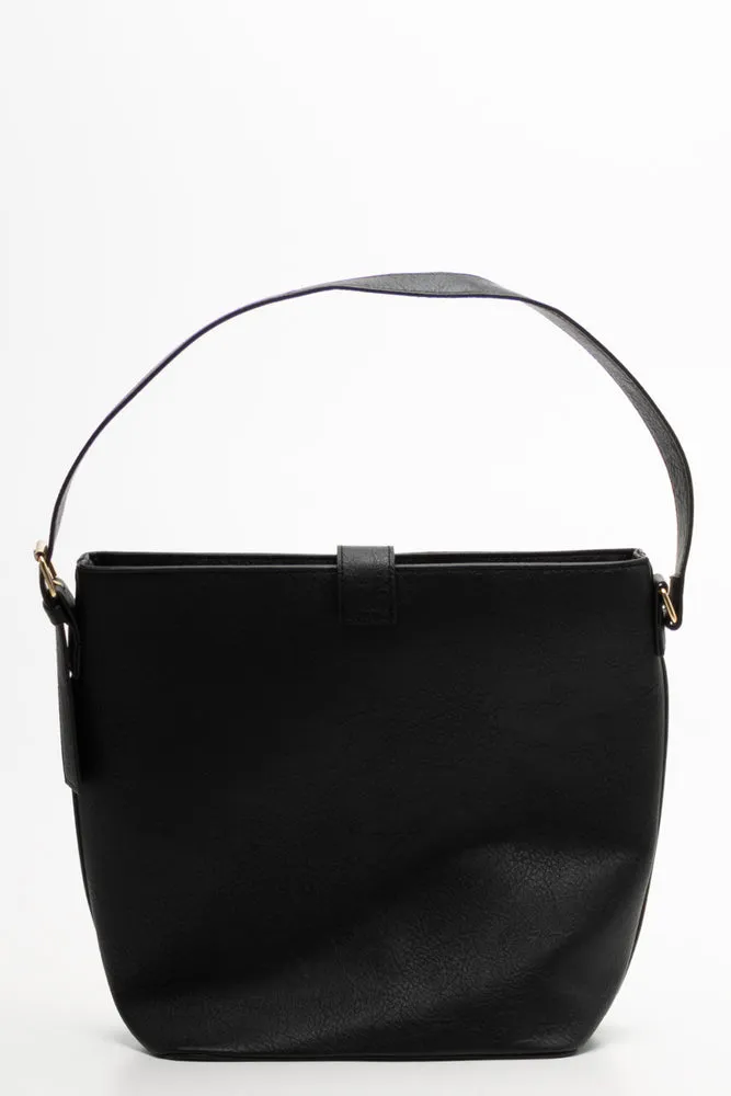 Belted Tote Bag Black
