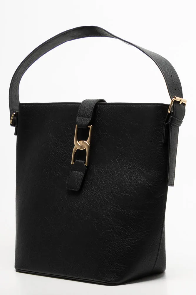 Belted Tote Bag Black
