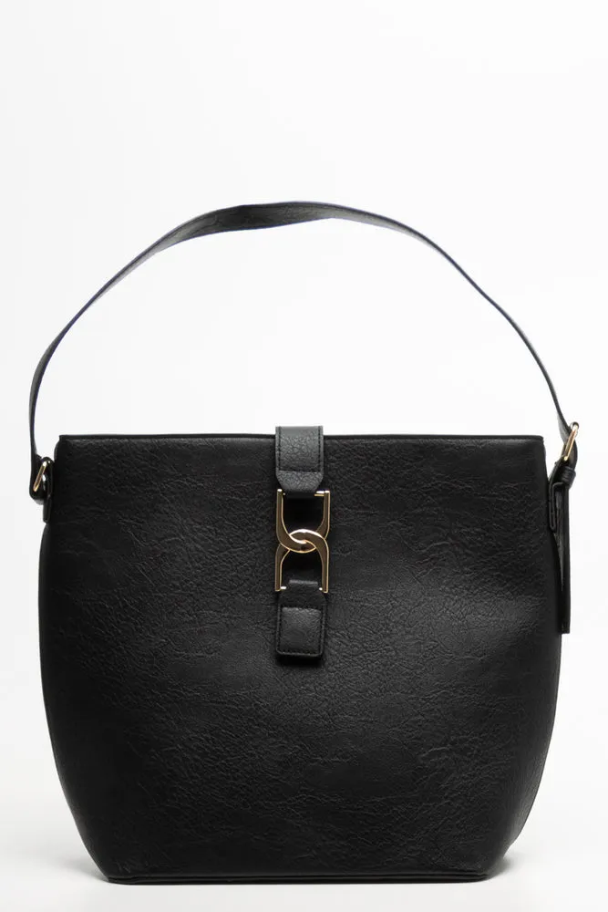 Belted Tote Bag Black