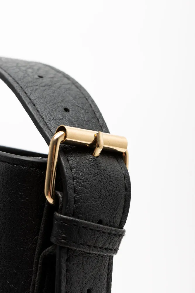 Belted Tote Bag Black