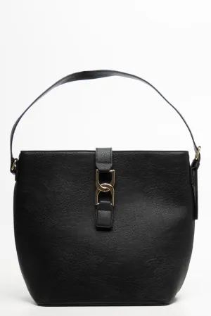 Belted Tote Bag Black