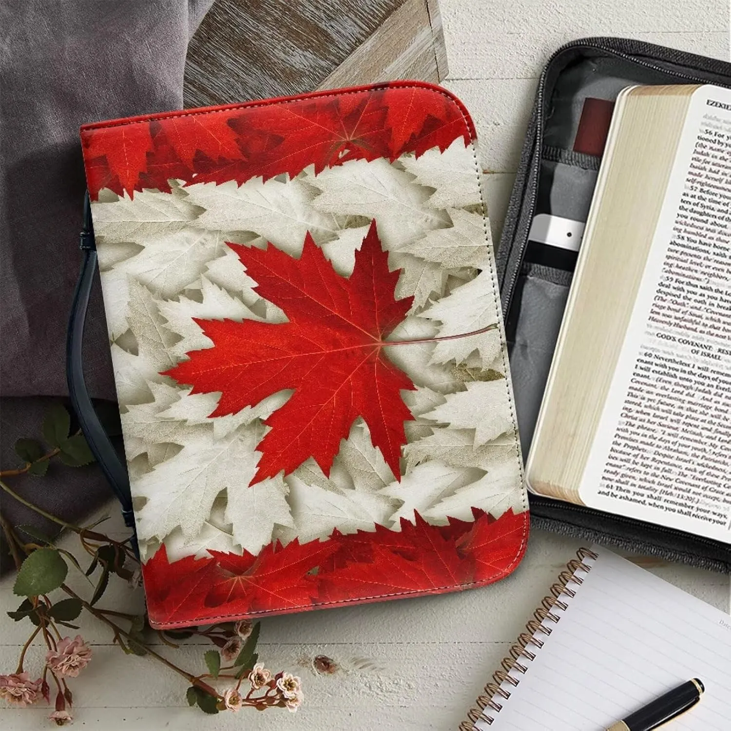 Bible Case for Women, Carrying Case With Handle and Zipper Pocket, Covers, Bags, Totes and Accessories