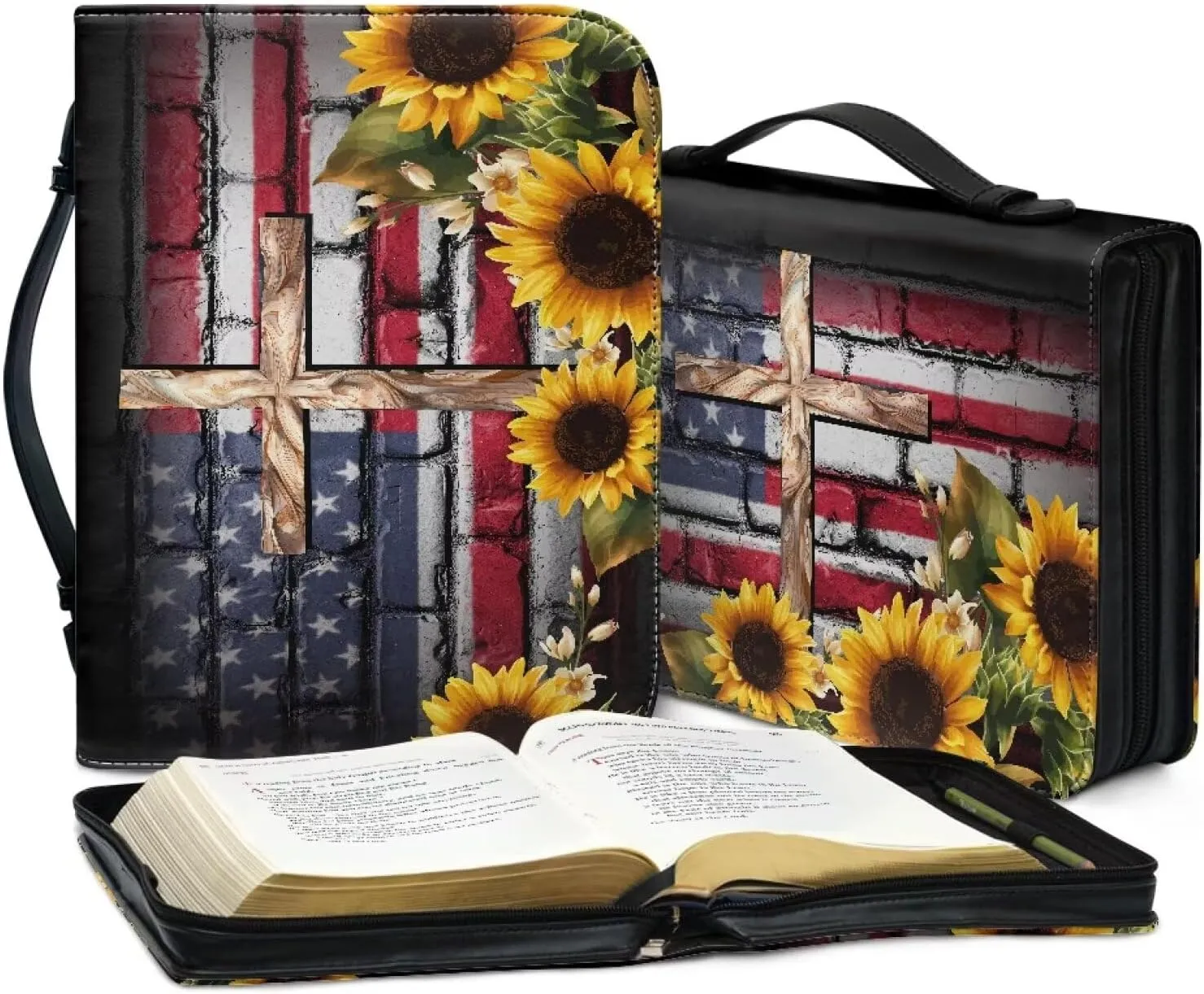 Bible Case for Women, Carrying Case With Handle and Zipper Pocket, Covers, Bags, Totes and Accessories