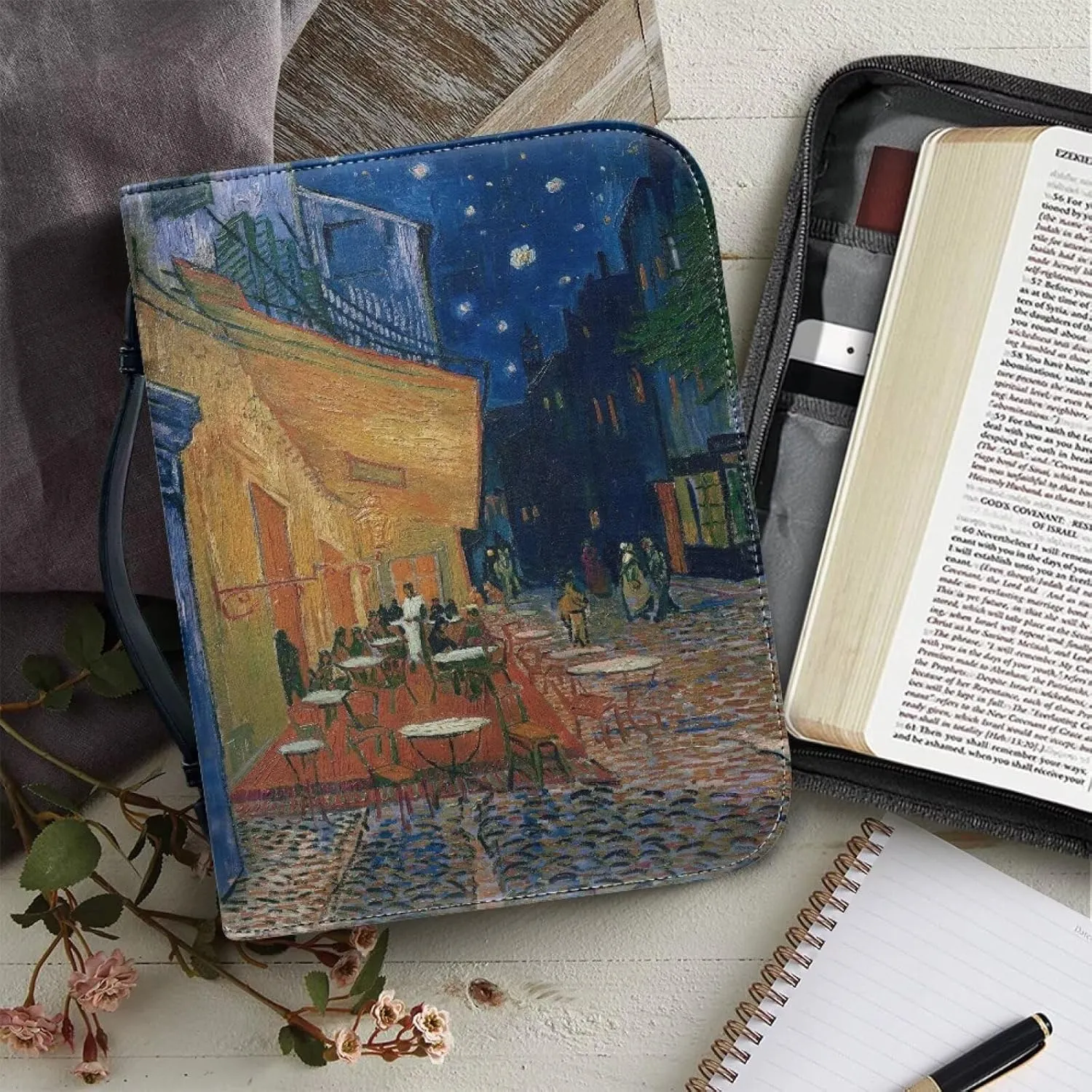 Bible Case for Women, Carrying Case With Handle and Zipper Pocket, Covers, Bags, Totes and Accessories