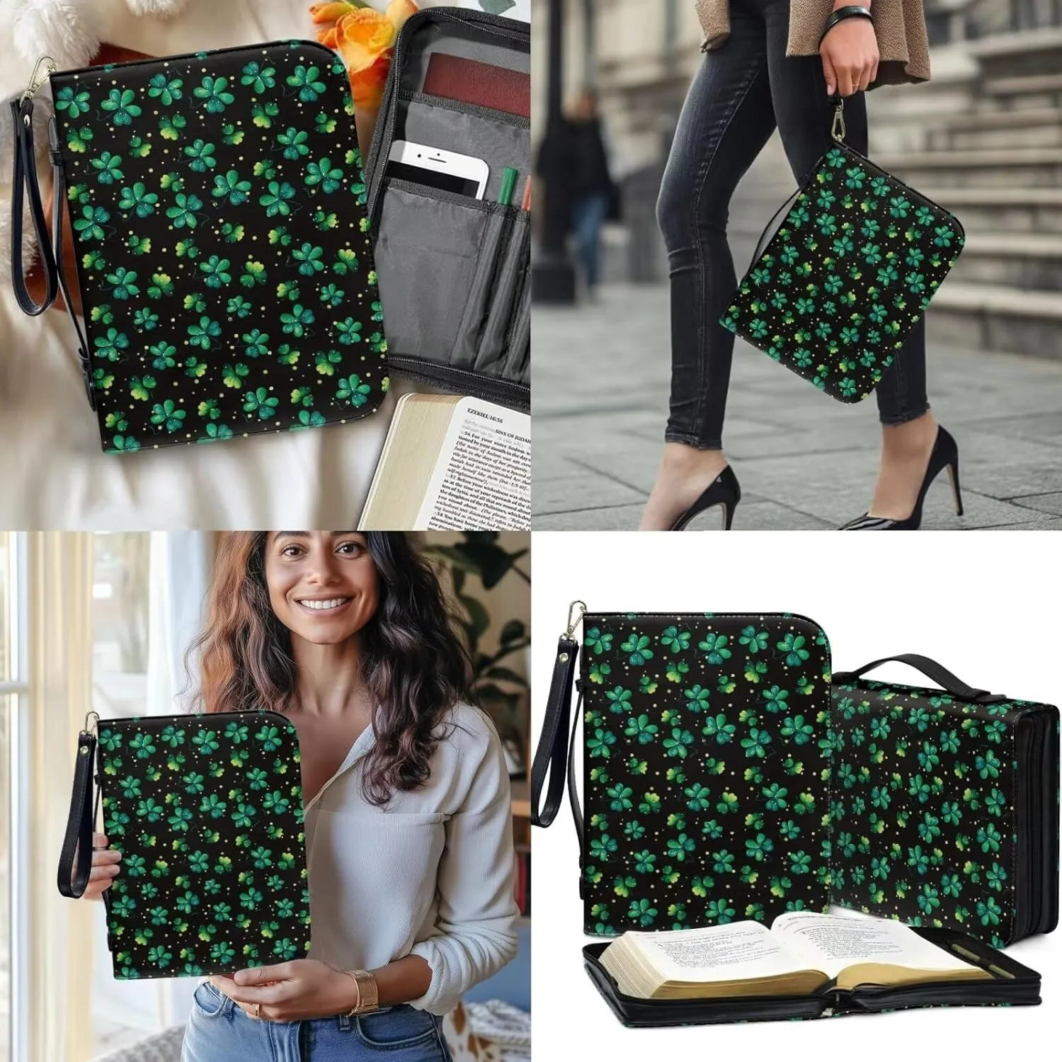 Bible Case for Women, Carrying Case With Handle and Zipper Pocket, Covers, Bags, Totes and Accessories