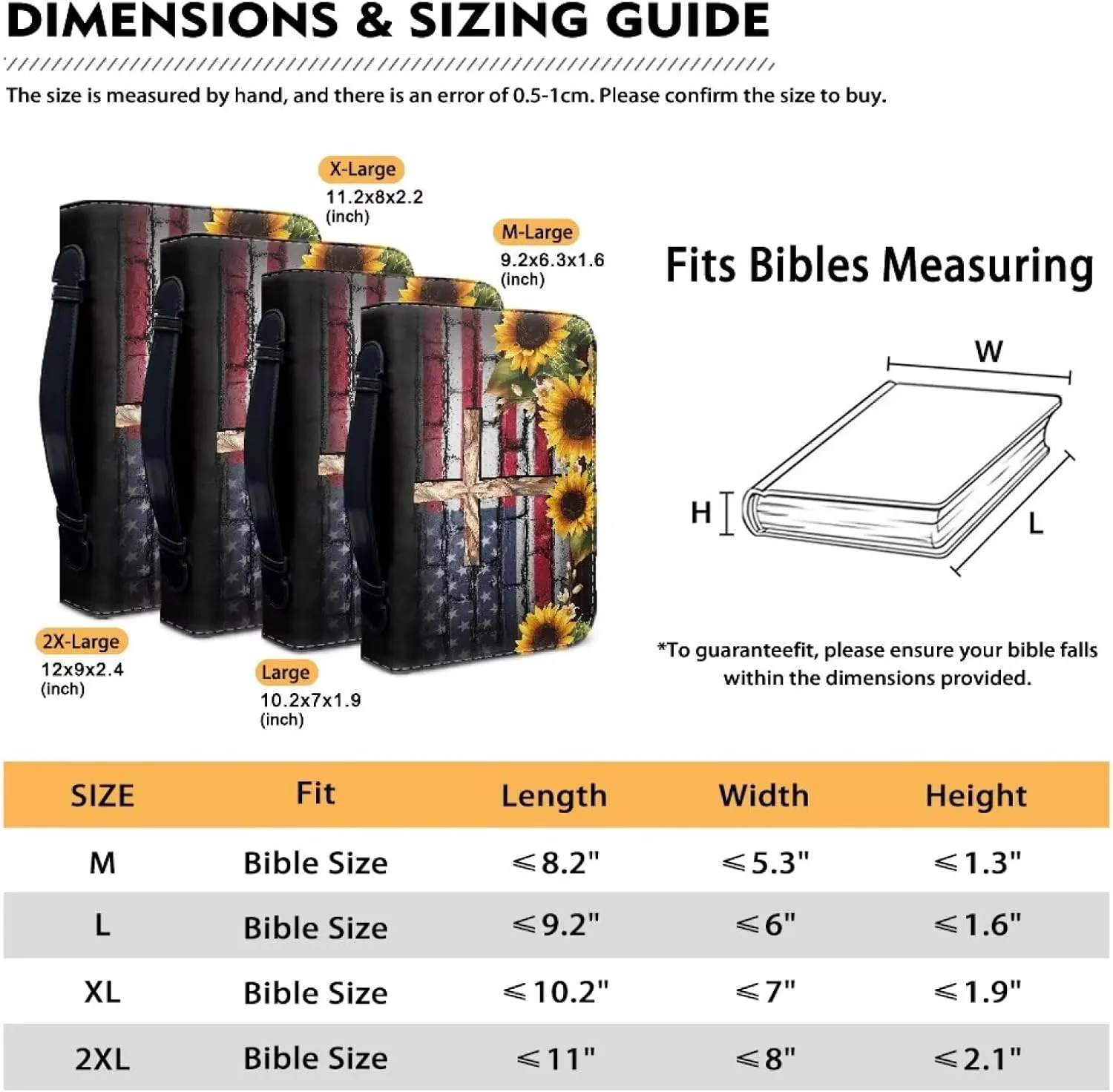 Bible Case for Women, Carrying Case With Handle and Zipper Pocket, Covers, Bags, Totes and Accessories