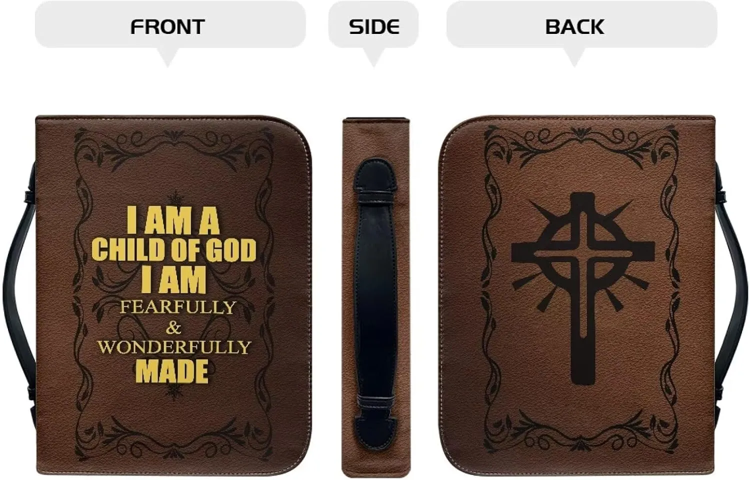 Bible Covers for Men and Women, Multi Pockets Bible Bag Tote for Girls with Handle, Durable Scripture Bag